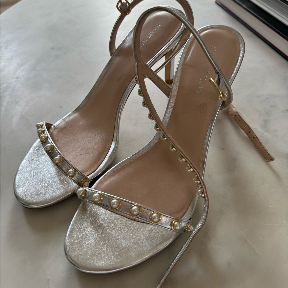 Stuart Weitzman Silver Heel